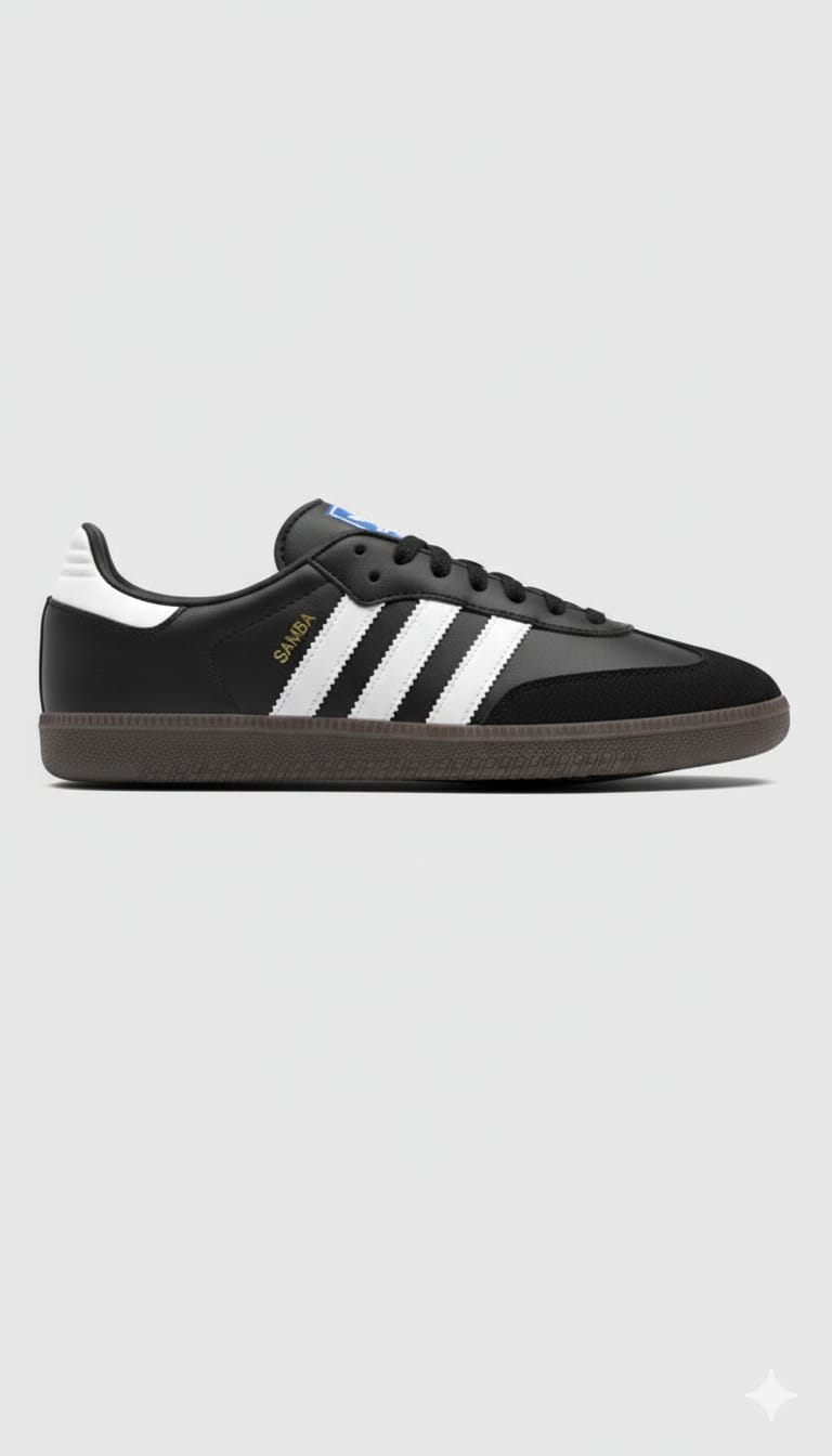 Premium Three-Stripe Court Sneakers – Black & White (adidas Style)
